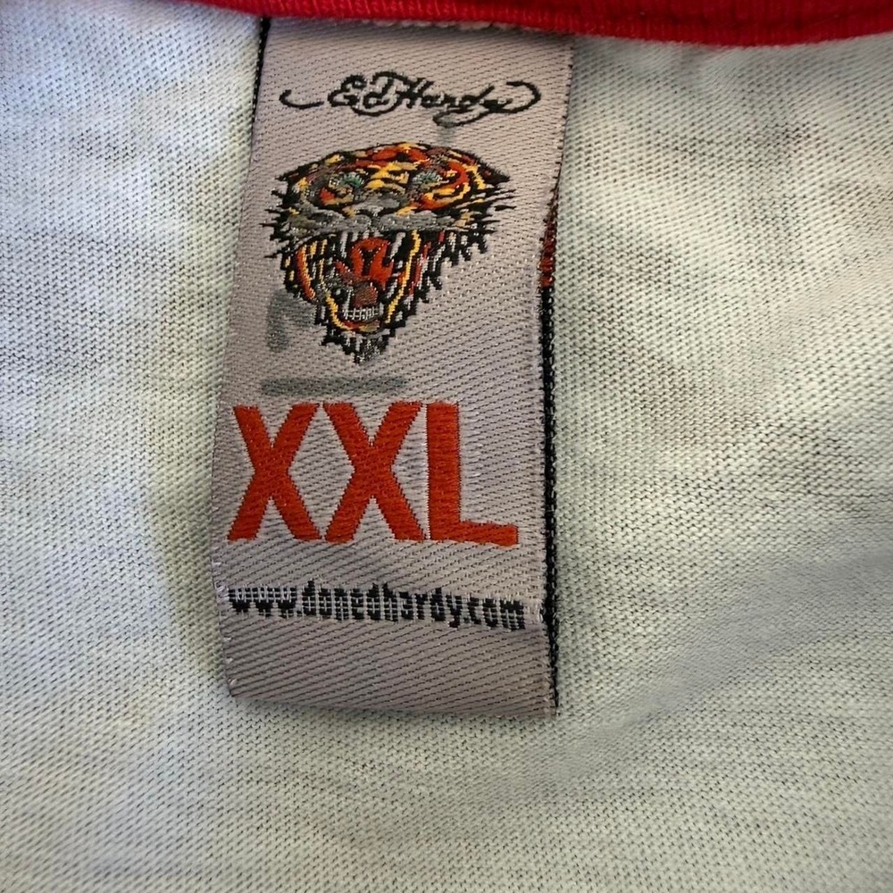 Vintage Ed Hardy Skull & Snake Graphic Tee -‎ Los Angeles London Y2K XXL - Picture 5 of 6